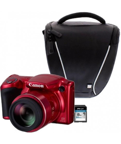 Canon PowerShot SX410 IS Rouge + Sacoche + Carte 8 Go