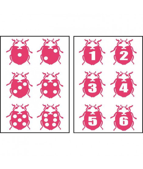 PLAGE Stickers adhésif mural Taille S - Coccinelles de la chance magenta2 planches 29,7 x 21 cm, divers motifs
