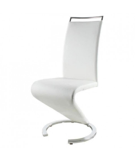 SIDNEY Lot de 2 chaises de salle a manger blanche