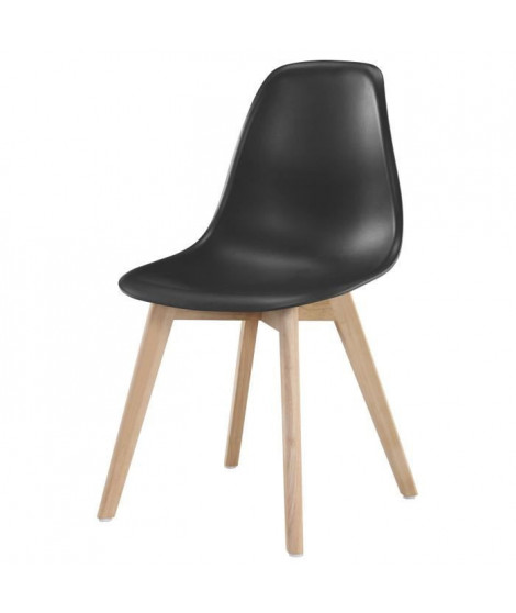 SACHA Chaise de salle a manger scandinave - Noir