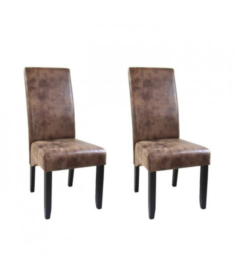 CUBA Lot de 2 chaises de salle a manger style vintage