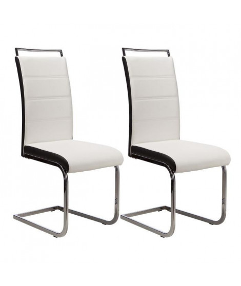 DYLAN lot de 2 chaises Blanc/Noir