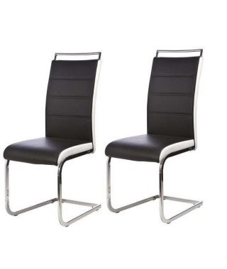 DYLAN Lot de 2 chaises Noir/Blanc