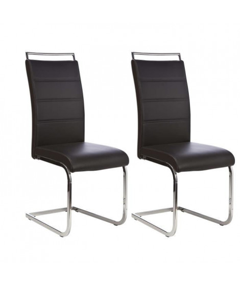 DYLAN lot de 2 chaises de salle a manger noire