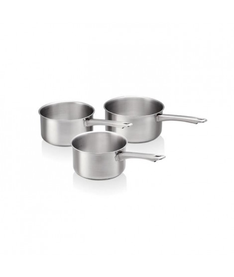 BEKA STARTER Lot de 3 casseroles 16-18-20cm tous feux dont induction gris