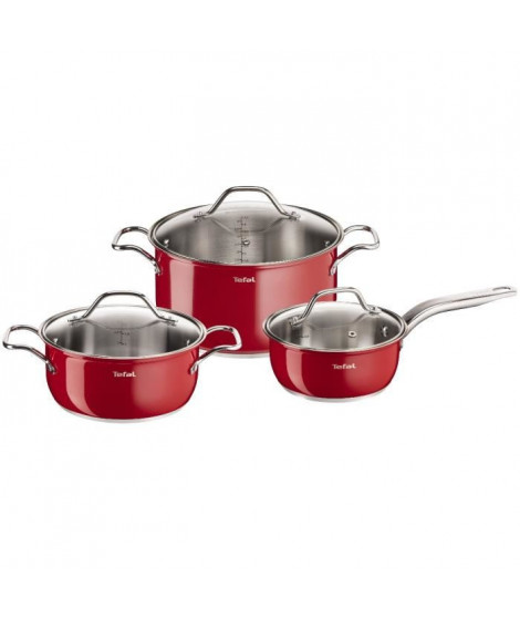 TEFAL INOX INTUITION COLORS Batterie de cuisine 6 pieces B903S374 16-20-24cm Tous feux dont induction