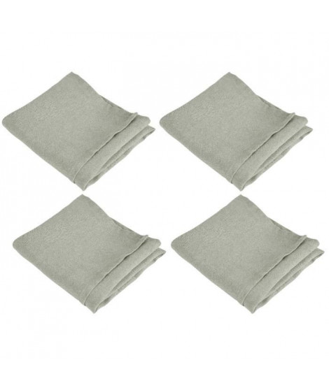 VENT DU SUD Lot de 4 serviettes de table SYMPHONIE 100% lin 50x50 cm taupe