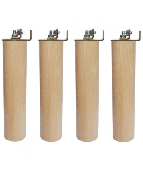 Jeu de pieds cylindriques Ø 5,4 H 23 cm Incolore Kit universel - Lot de 4