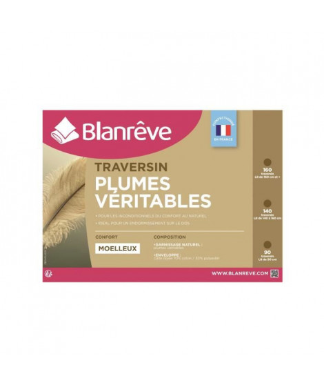 BLANREVE Traversin Plumes 90 cm blanc