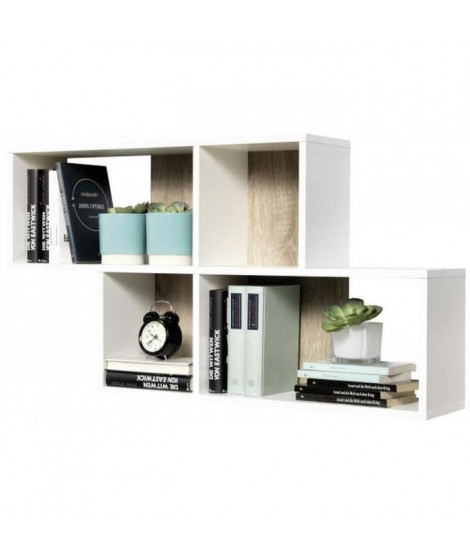 NORA Etagere murale  - 100 x 19, 5 x 53 cm - Blanc Chene