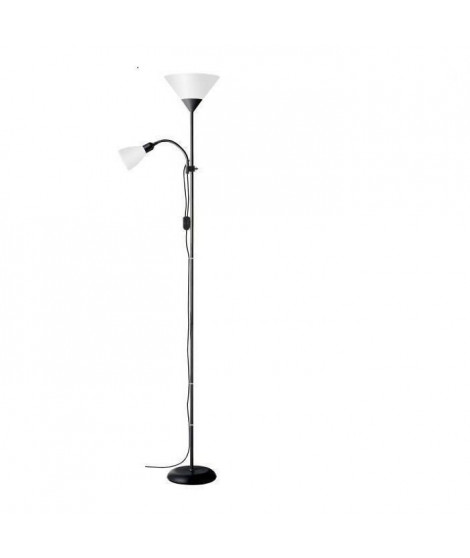 BRILLIANT Lampadaire avec liseuse Spari 4 hauteur 180 cm E27 60W noir et blanc