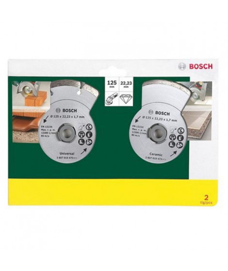 BOSCH 2 disques diamants 125mm matériaux