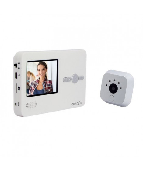 CHACON Interphone vidéo avec judas digital avec écran LCD 2,8" mains libres