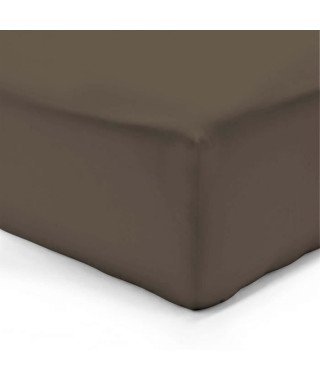VISION Drap housse 200x200 +  25 cm chocolat