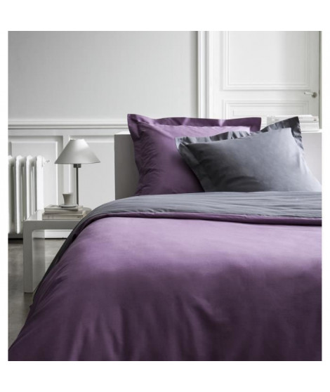 TODAY Parure de couette Premium percale bicolore - 1 housse de couette 220x240 cm + 2 taies 75x75 cm figue et canon de fusil