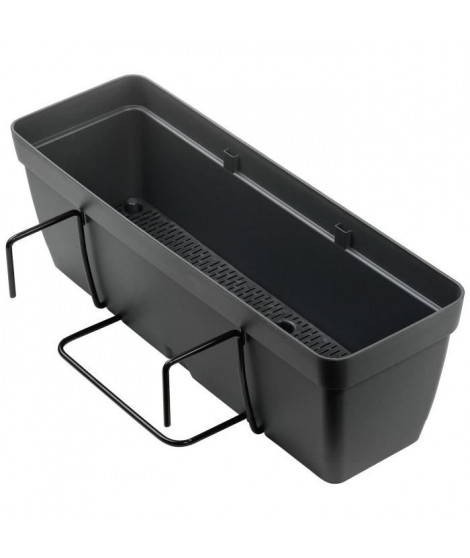 DEROMA Kit de Jardiniere Enjoy a réserve d'eau - 9,6 L - 50 x 16,1 x 16 cm - Noir anthracite