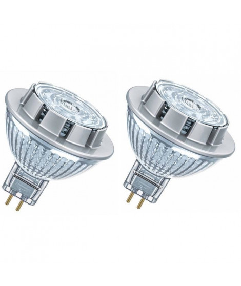 OSRAM Lot de 2 Ampoules spot LED MR16 GU5,3 7,8 W équivalent a 50 W blanc chaud dimmable