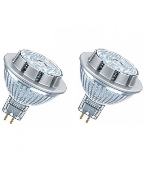 OSRAM Lot de 2 Ampoules spot LED MR16 GU5,3 7,2 W équivalent a 50 W blanc froid