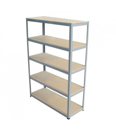 SODIAC Etagere-Rayonnage charge lourde 5 tablettes -175 Kg par plateau - 180 x 120 x 45 cm