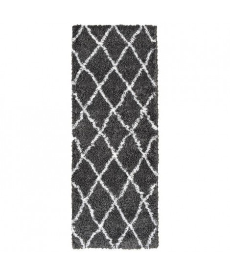 ASMA Tapis de couloir Shaggy Berbere- 100% polypropylene - 67x180 cm - Gris anthracite