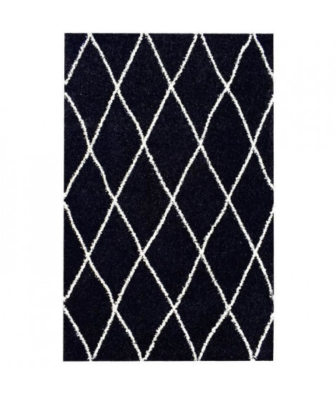 ASMA Tapis de salon Shaggy Berbere - 100% polypropylene - 120x160 cm - Noir