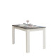 PEPPER Table a manger 4 a 6 personnes style contemporain mélaminée blanc mat et décor béton - L110xl70 cm