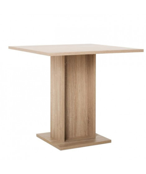 GUSTAVE Table a manger carrée de 2 a 4 personnes classique décor chene - L 80 x l 80 cm