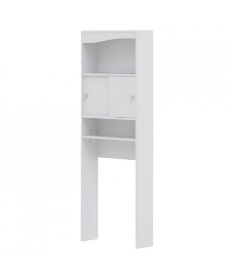 GALET Meuble WC ou machine a laver L 64 cm - Blanc mat