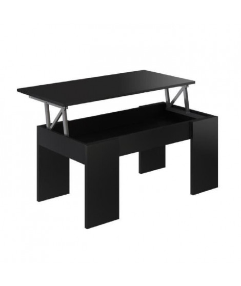 SWING Table basse relevable style contemporain noir mat - L 100 x l 50 cm