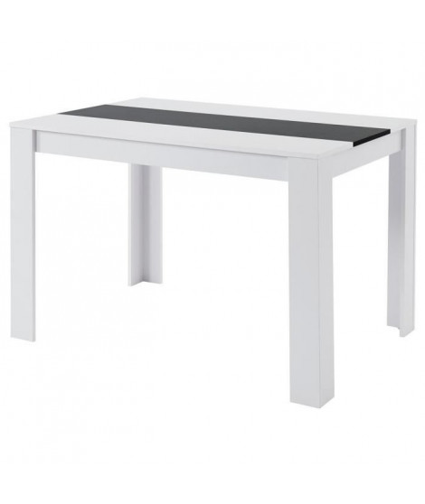 DAMIA Table a manger de 4 a 6 personnes style contemporain blanc et noir mat - L 120 x l 80 cm