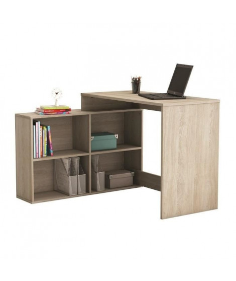 CORNER Bureau d'angle contemporain décor chene Shannon - L 112 cm