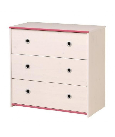 SWITCH Commode enfant décor pin banc et chants réversible rose / bleu - L 79 cm