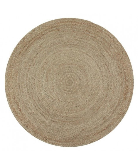 FULL Tapis de salon ou chambre en jute - Ø 90 cm - Naturel