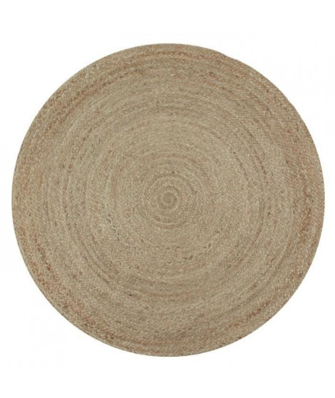 FULL Tapis de salon ou chambre en jute - Ø 90 cm - Naturel