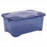 EDA PLASTIQUE Boîte de rangement Clip'Box 30 L - Bleu couvercle avec charniere - 54 x 36 x 24,5 cm