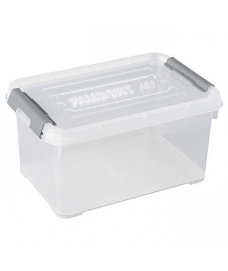 ALLIBERT Boîte de rangement Handy Plus - Clips gris - Couvercle transparent - 6 L