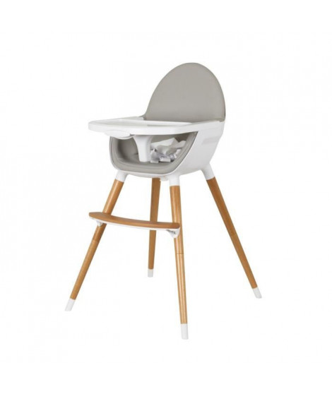 TANUKI Chaise haute ergonomique en bois (2 positions) - blanc