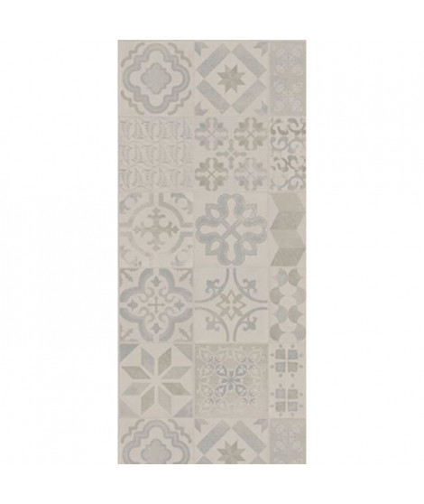 HELIO Tapis 100% vinyle - 50 x 112,5 cm - Epaisseur 2,4 mm - Beige, taupe et gris