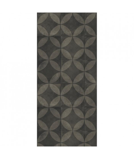 HELIO Tapis 100% vinyle - 50 x 112,5 cm - Epaisseur 2,4 mm - Gris anthracite et noir