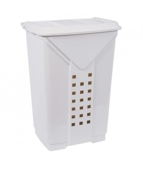 EDA PLASTIQUE Coffre a linge Prima 60 L - Blanc cérusé - 42 x 34,5 x 60 cm