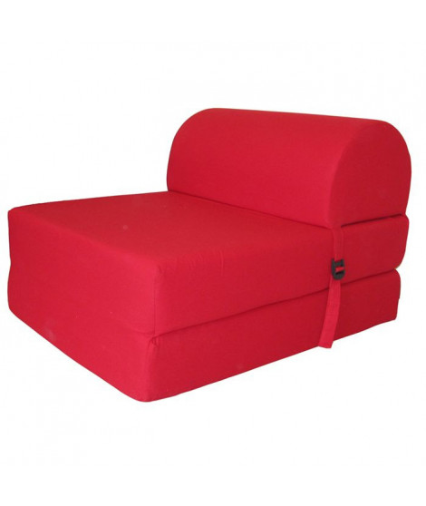 JUNE Chauffeuse 1 place - Tissu rouge - Style contemporain - L 58 x P 75 cm