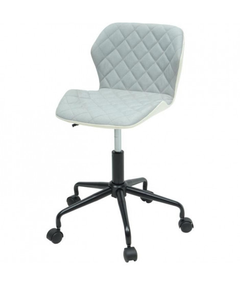 SQUATE Chaise de bureau - Tissu et simili gris clair - Style industriel - L 42 x P 35 cm