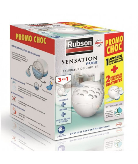 RUBSON PROMO CHOC Absorbeur Sensation Pure et sa recharge + 2 recharges Sensation Pure gratuites
