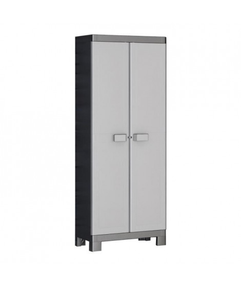 KIS Armoire de rangement Multispace Logico - 65 x 45 x 182 cm - Noir et gris