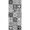 AMADORA Tapis 100% vinyle - Imitation carreau de ciment - 49,5x112,5 cm - Épaisseur 1,5 mm - Noir et Blanc