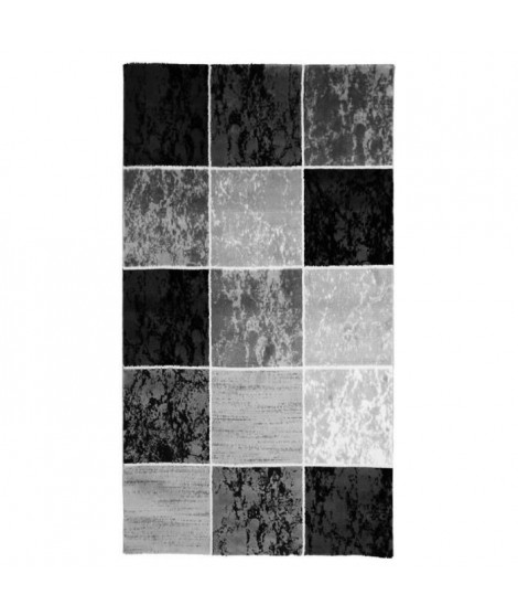 SUBWAY CUBE Tapis de salon en polypropylene - 80x150 cm - Noir
