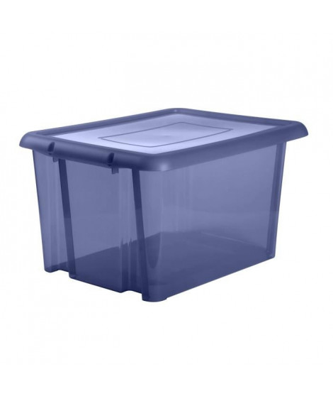 EDA PLASTIQUE Boîte de rangement Funny Box 80 L - Bleu profond acidulé - 64,7 x 49,5 x 36,2 cm