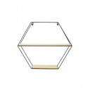 THE HOME DECO FACTORY Étagere hexagonale en bois et métal - 46 x 10 x 40 cm - Noir et beige