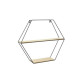 THE HOME DECO FACTORY Étagere hexagonale en bois et métal - 46 x 10 x 40 cm - Noir et beige