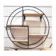THE HOME DECO FACTORY Étagere ronde en bois et métal - 50 x 10 x 50 cm - Noir et beige